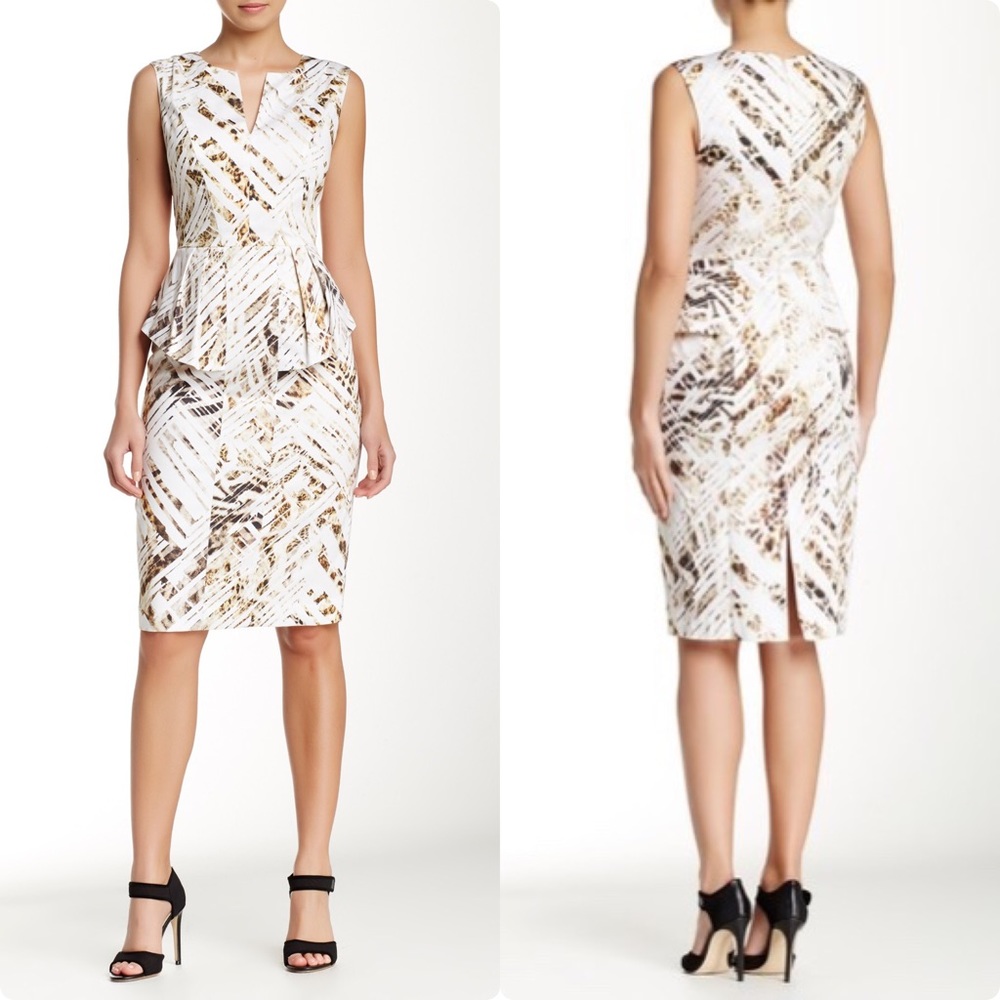 NWOT Black Halo Peplum Sheath Dress